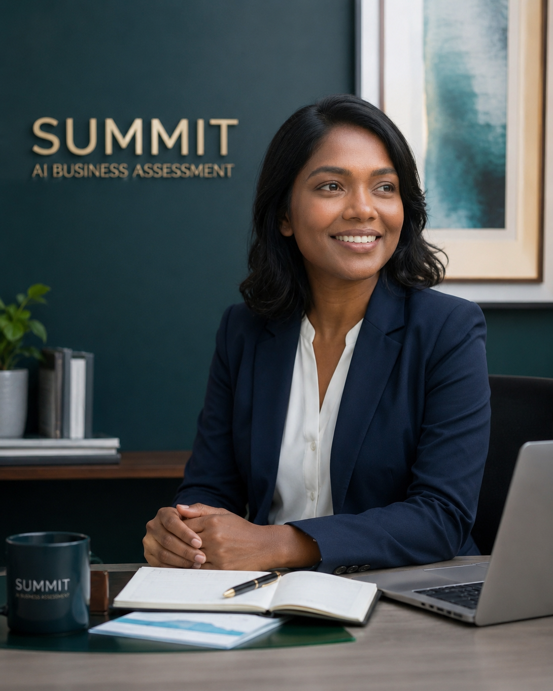 Summit AI consultant — calm, professional UK business portrait